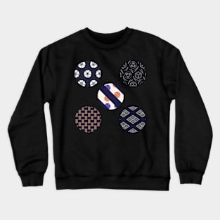 Origami Paper Traditional Japanese Pattern Sticker Set - Navy Indigo Crewneck Sweatshirt